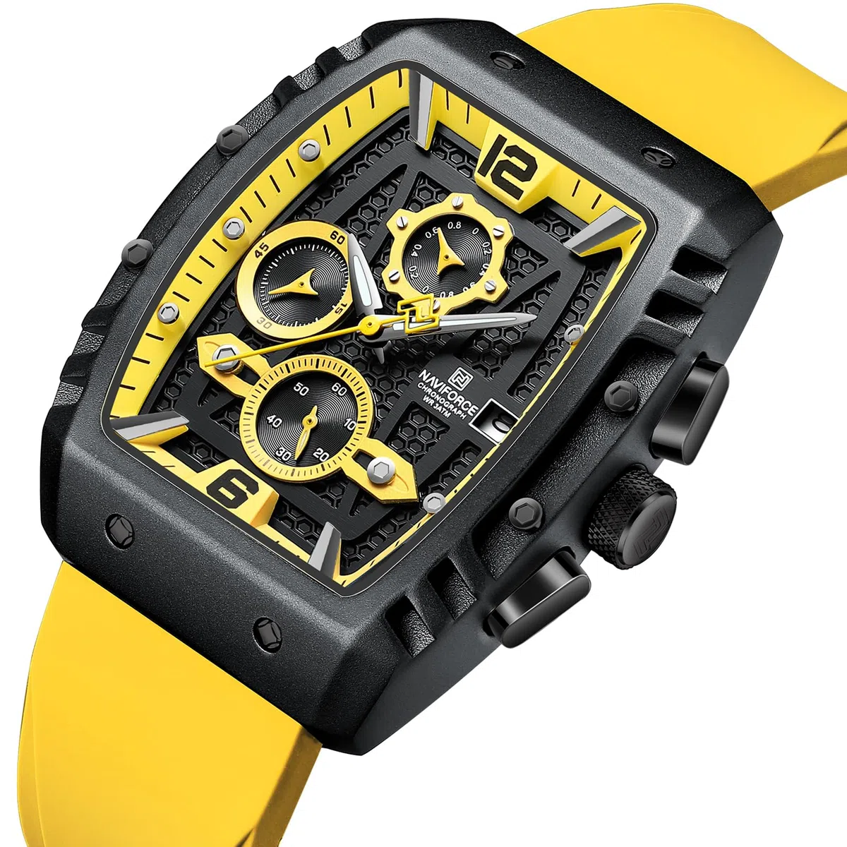 Naviforce Reloj de Cuarzo para Caballero con indicador automático de Fecha y Semana, Reloj de Pulsera analógico