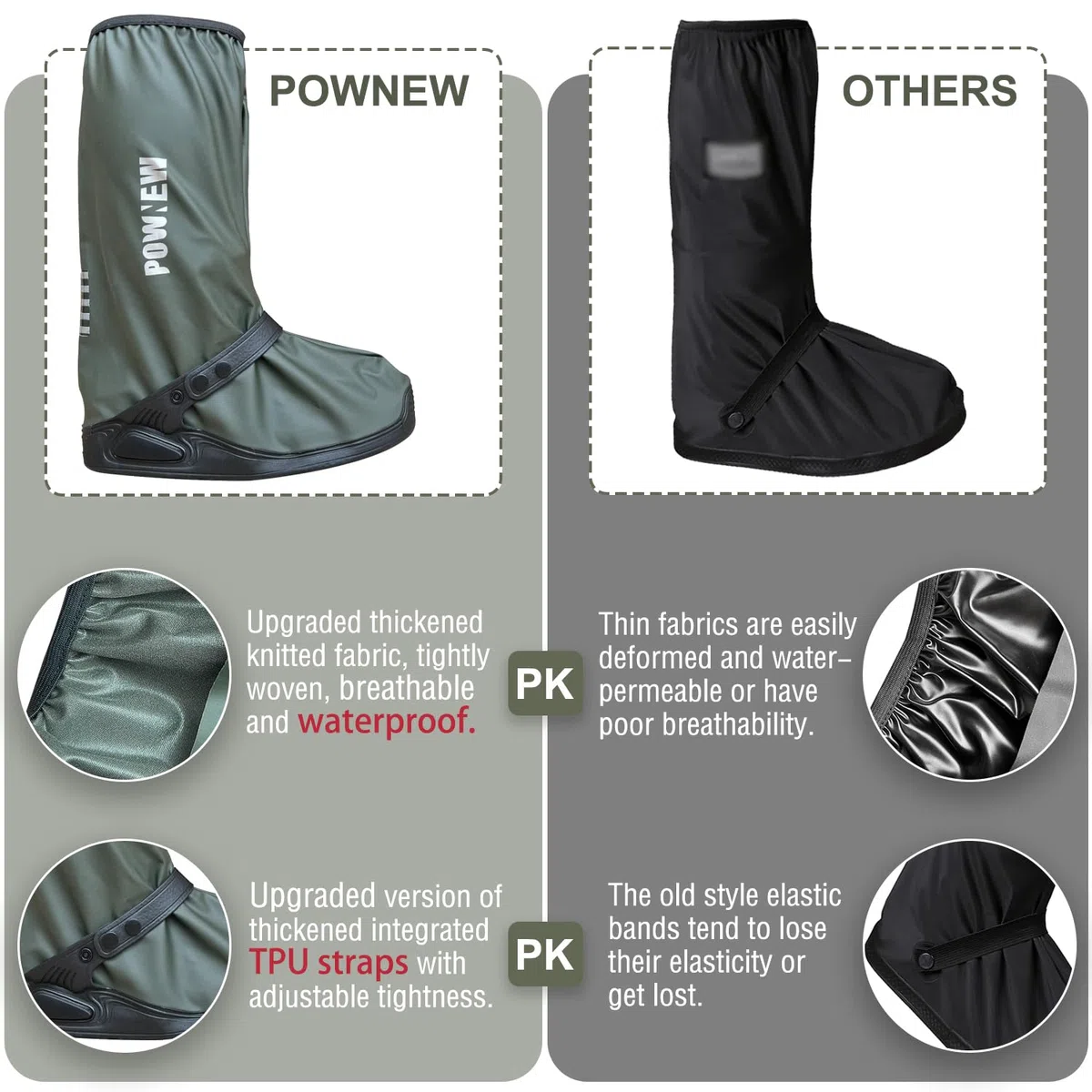 Fundas impermeables para botas de lluvia para hombres y mujeres