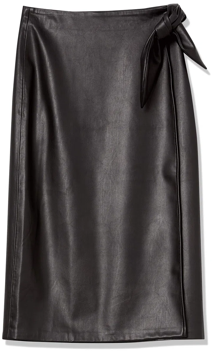 The Drop Manon Falda Midi Cruzada de Piel Sintética Skirts Mujer