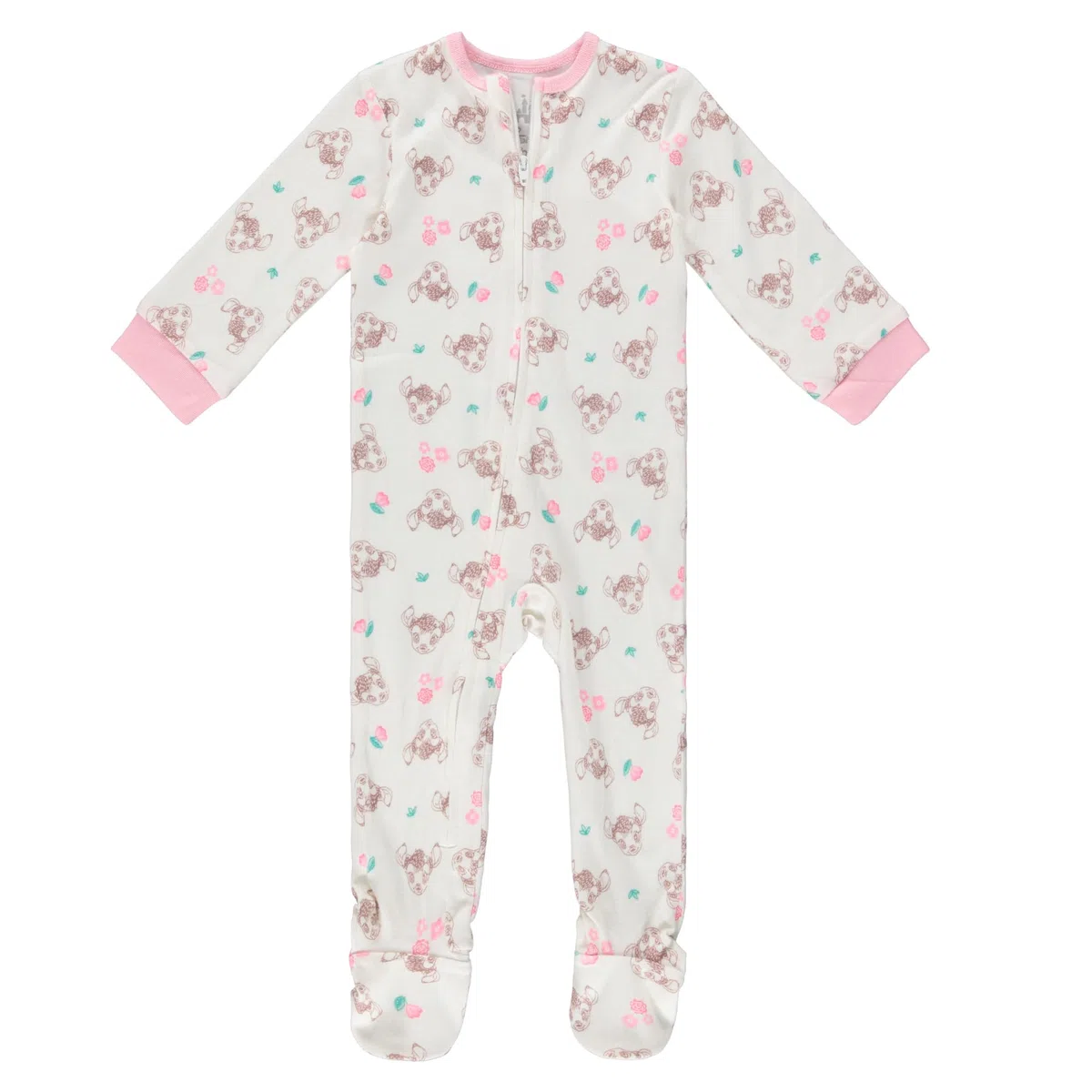 Disney Mono de bebé con cremallera, 2 unidades, color verde, manga larga, Winnie the Pooh Monsters Inc, Dumbo, Bambi, pijama para recién nacidos