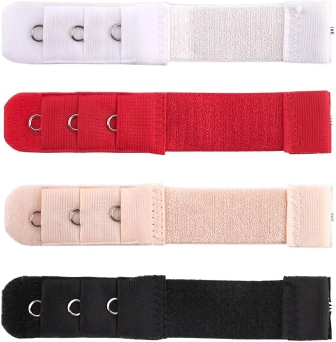 Sujetadores seguros, extensores versátiles, cierres giratorios, 1 fila y 3 ganchos, extensor de brasier, cierre de nailon, extensión de ropa interior, Blanco, 10Pc