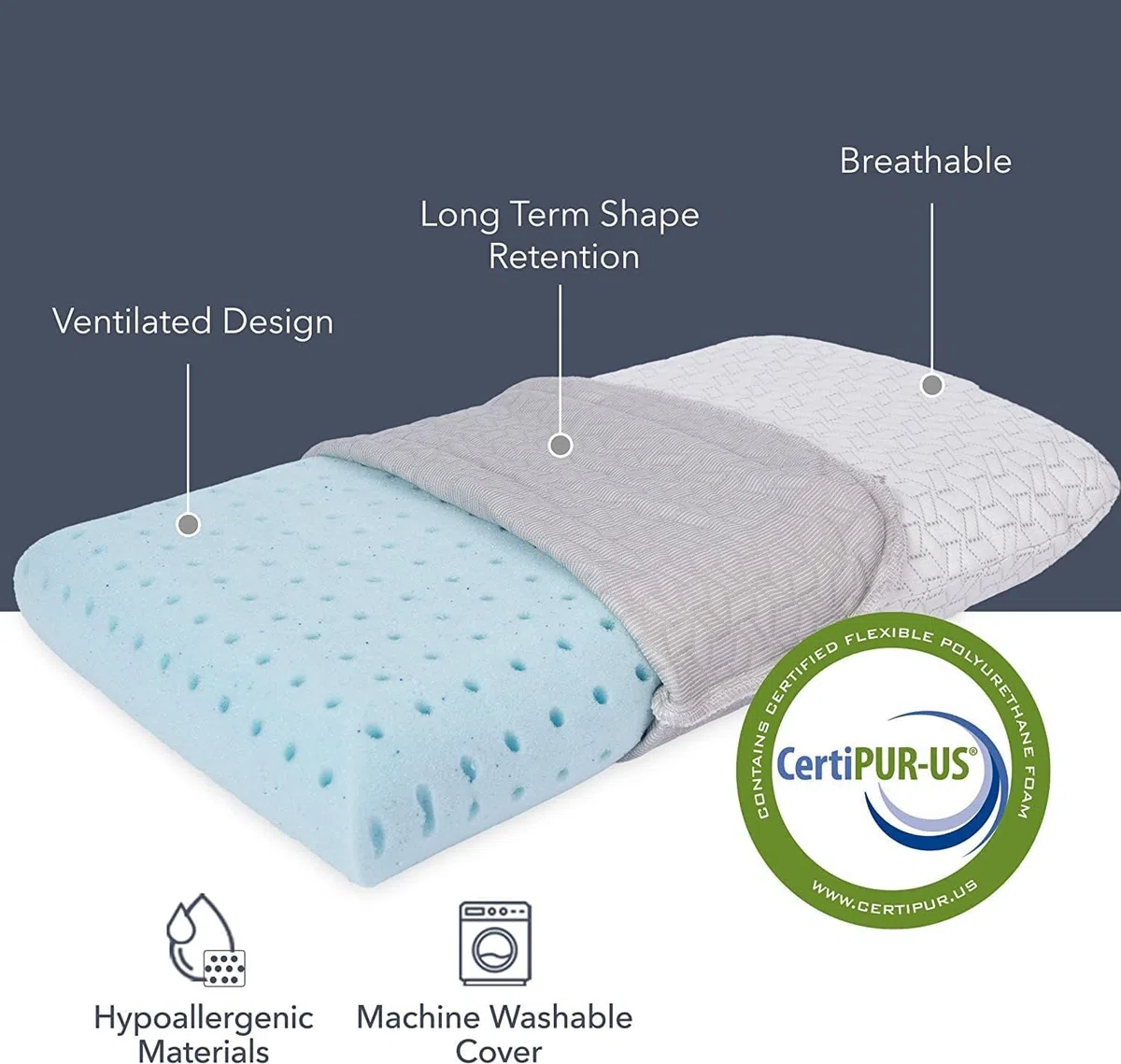 Vaverto Almohada negra de viaje y camping – espuma viscoelástica comprimible de firmeza media, cubierta de bambú transpirable, lavable a máquina, ideal para mochileros, avión, viajes en coche