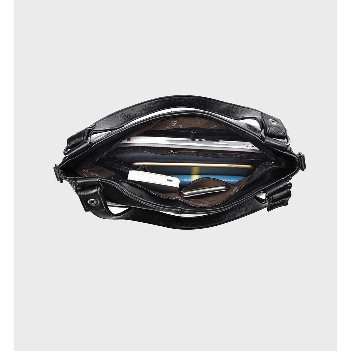DEERWORD Mujer Bolsos de Mano Casual Bandolera Marca Mediano Totes Antirrobo Hombro Italianos PU Cuero 79241 1 Piezas Marrón