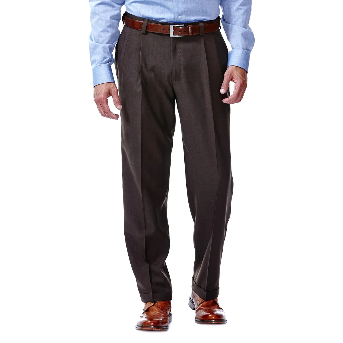 Haggar ECLO Repreve Stria - Pantalón de Vestir con Frente Plano, Tallas Grandes Y Altas - Big & Tall Repreve Stria - Pantalón de Vestir Hombre
