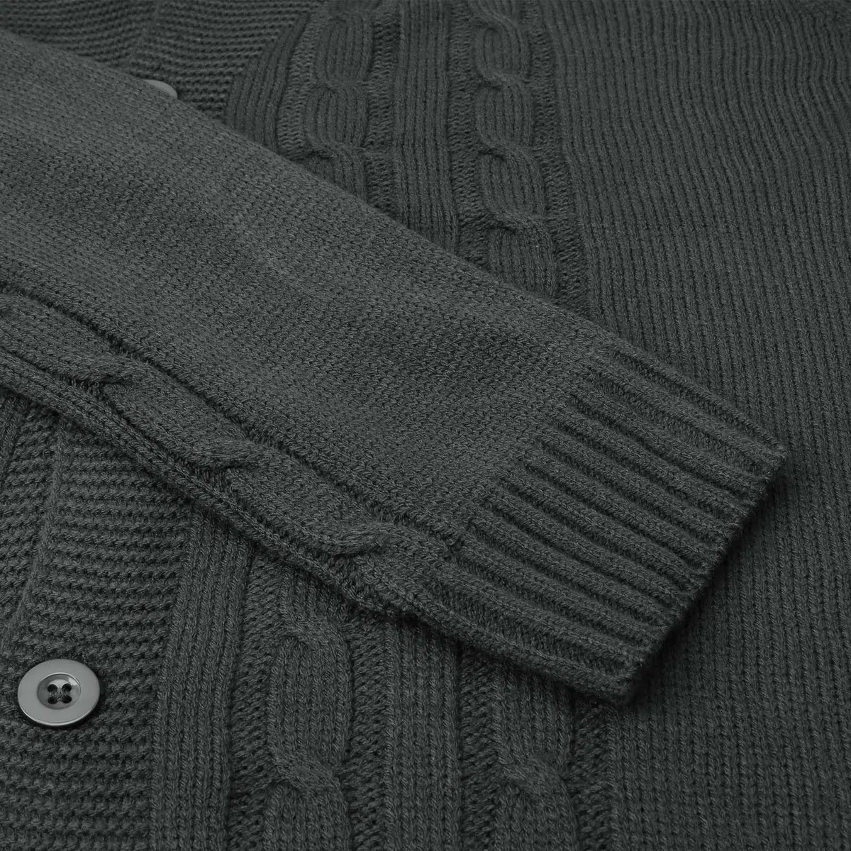 Cardigan Hombre Punto, Botones para Chaqueta Hombre con Cuello En V Manga Larga Suéter De Punto con Botones Elegante Ajustado Cárdigan Ligero con Bolsillos para Exterior El Ocio