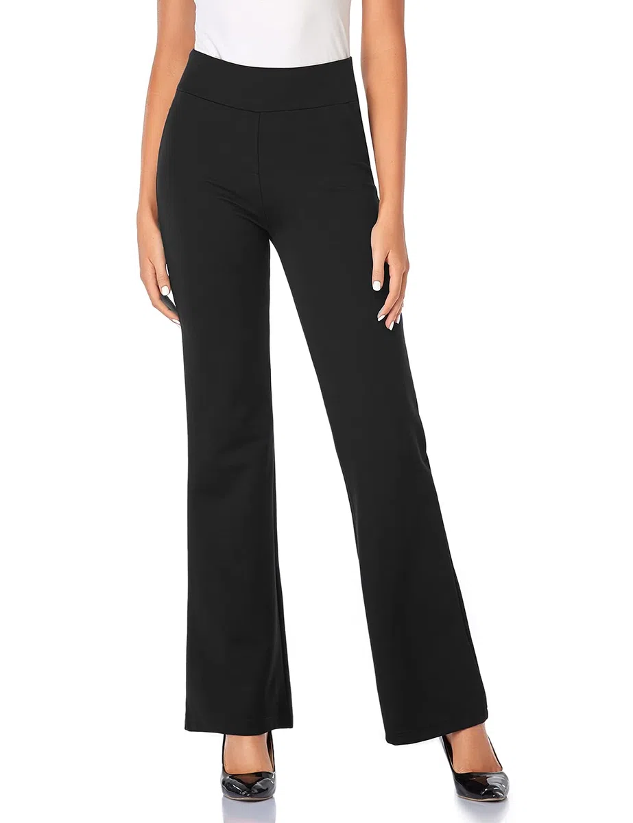 Tapata Mujer 71cm/76cm/81cm/86cm Pantalones Bootcut Elásticos de Cintura Alta, Pequeño/Regular/Alto para Oficina Negocios Casual