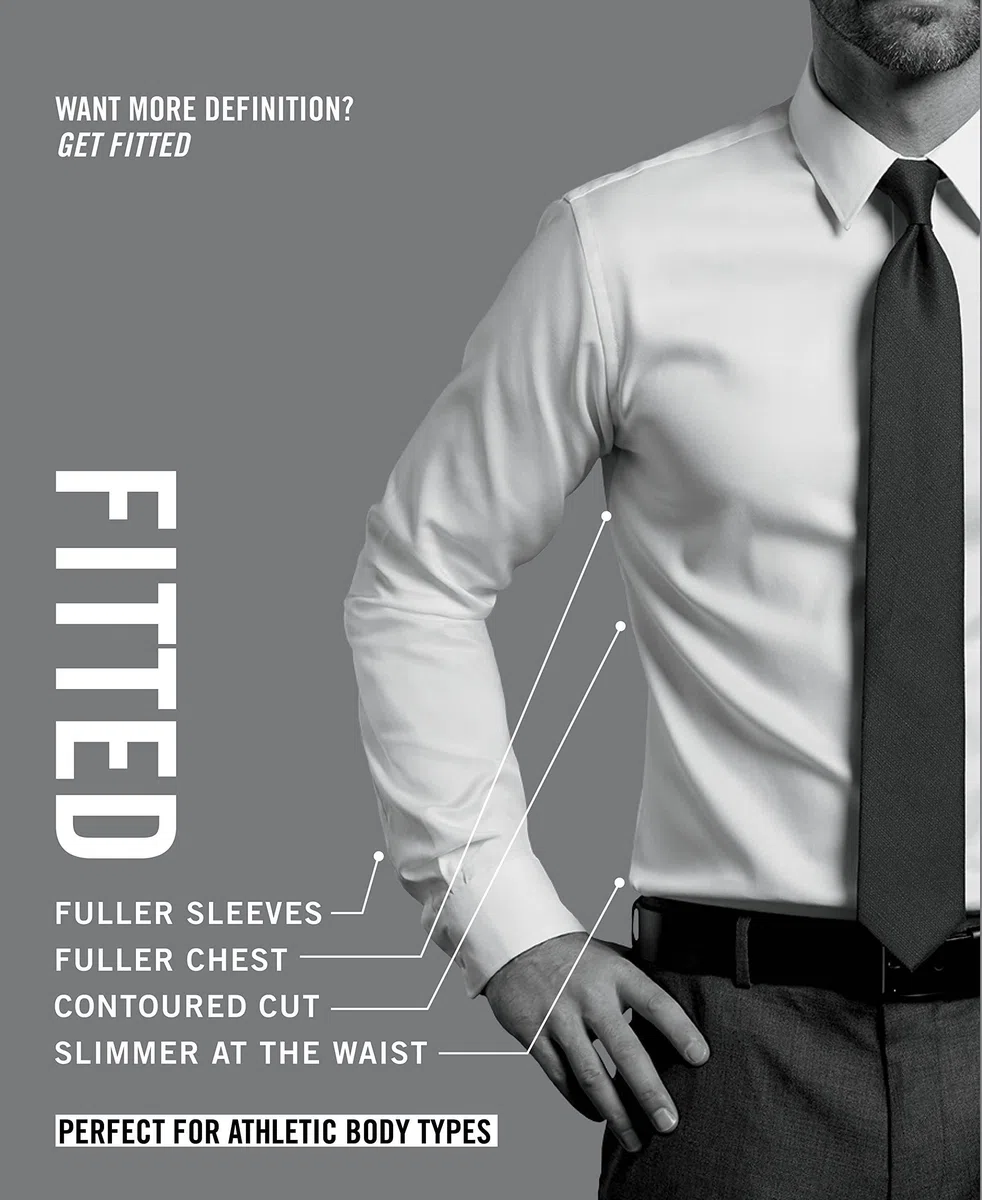Van Heusen Camisa de Vestir Ajustada de Popelina Sólida, Sólida. 1 Unidad. Dobladillo Ajustado Popeline Sólido Camisa de Vestir Ajustada de Popelina sólida Hombre (Pack de 1)