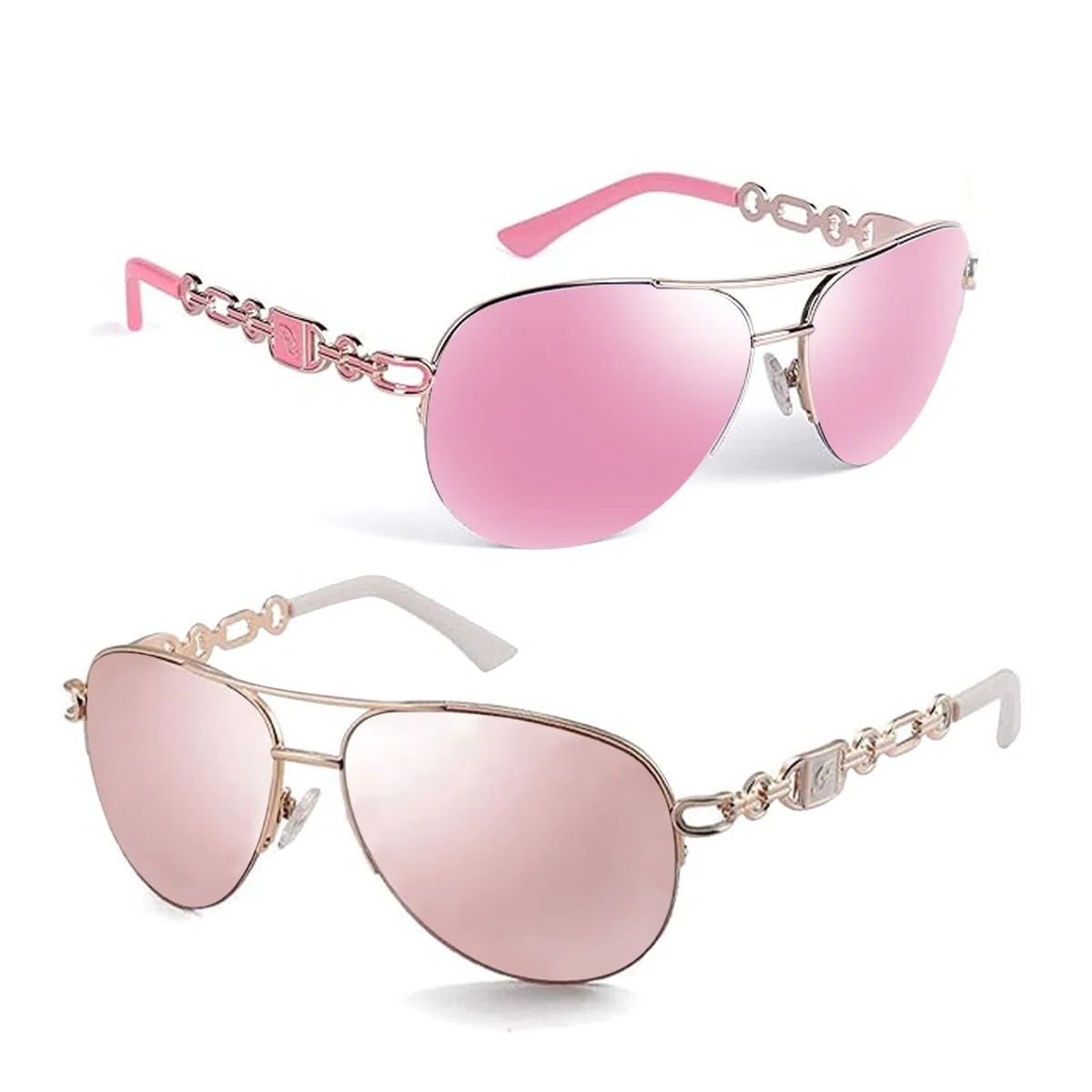 FONHCOO - anteojos de sol de aviador para mujeres y hombres, marco de metal UV400 con espejo