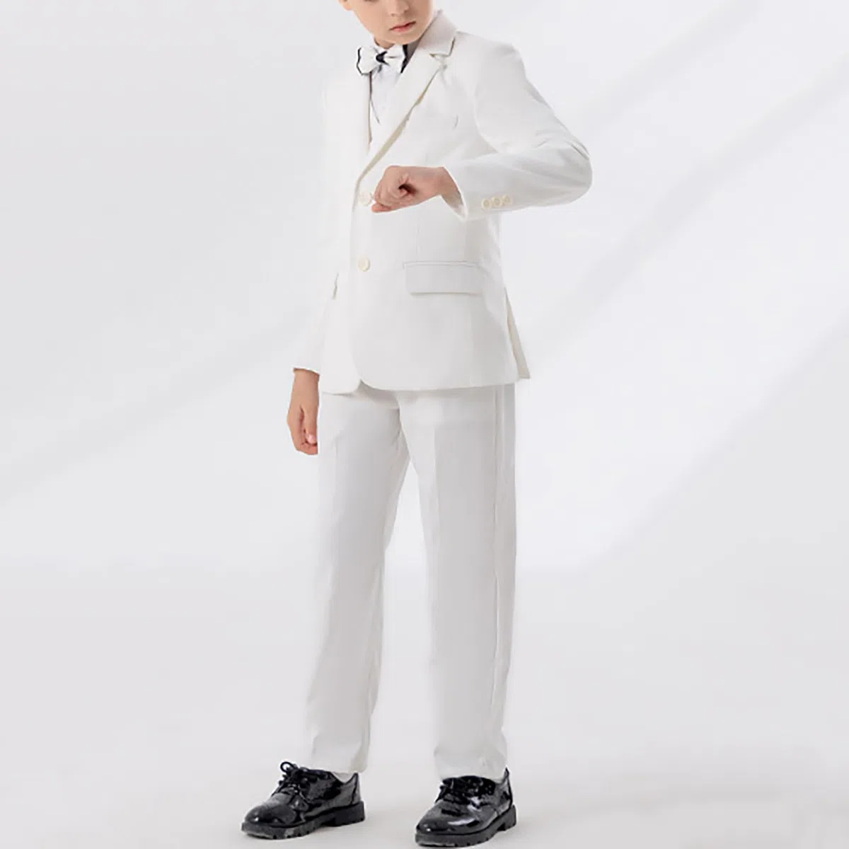 Conjunto De Traje para Niños 5 Piezas Abrigo Elegante Estilo Británico Elegante Pantalones Pajarita Práctica Festivo Fiesta Traje De Conjunto Formal Texturizado Comunión para PAJE Cómodo Ceremonias