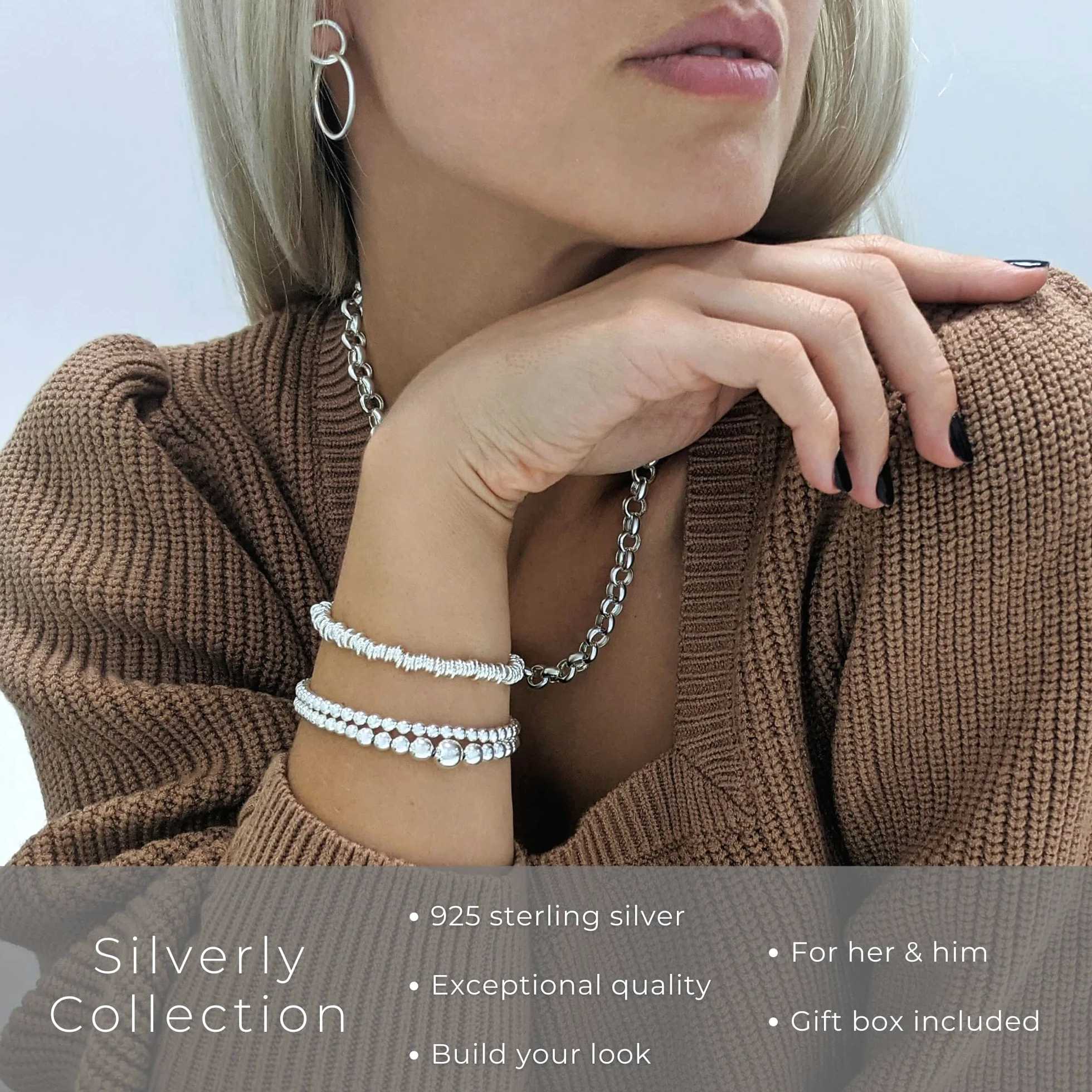 Silverly Collar Medallón Om Aum Plata 925 Hombre Mujer | Colgante Grande Plata Esterlina Ohmios Redondos Cadena 45cm | Collar Símbolo Sánscrito Sagrado Hindú | Regalo Espiritual Meditación Yoga