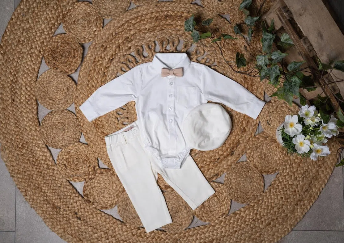 Traje de bautizo para bebé y niño, color azul claro, juego de bautizo, traje de bautizo de manga larga (marfil, 80), Costa de Marfil