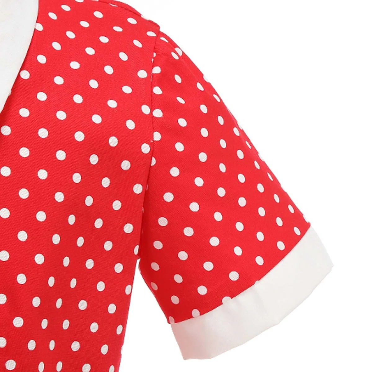 Vestido ajustado de estilo costero con cuello redondo y estampado de lunares, sin tirantes y con abertura frontal, ideal para niñas de 5 a 12 años, de punto piqué, cintura elástica y fácil de lavar