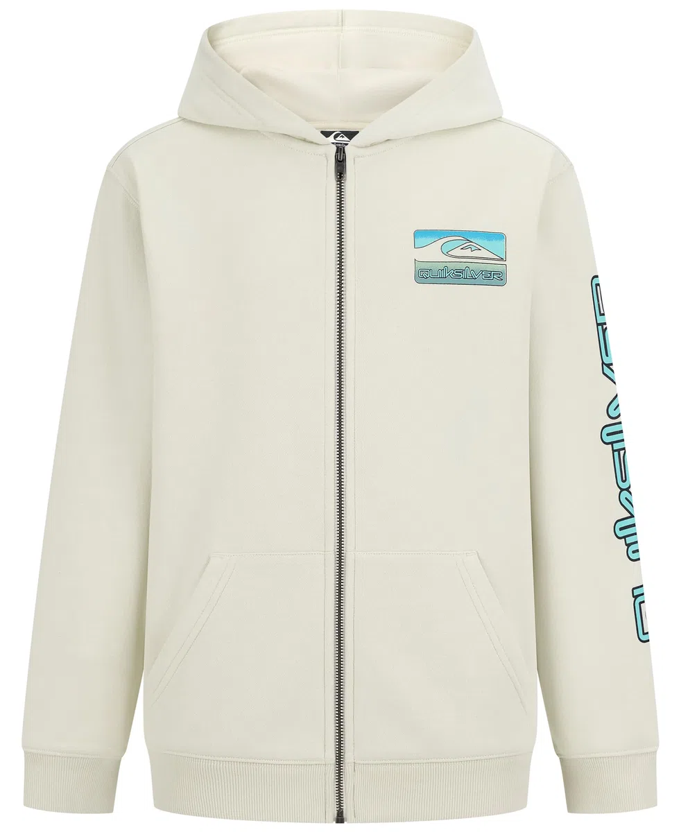 Quiksilver Sudadera con Capucha de Forro Polar con Cremallera Completa para niño con Bolsillo Frontal