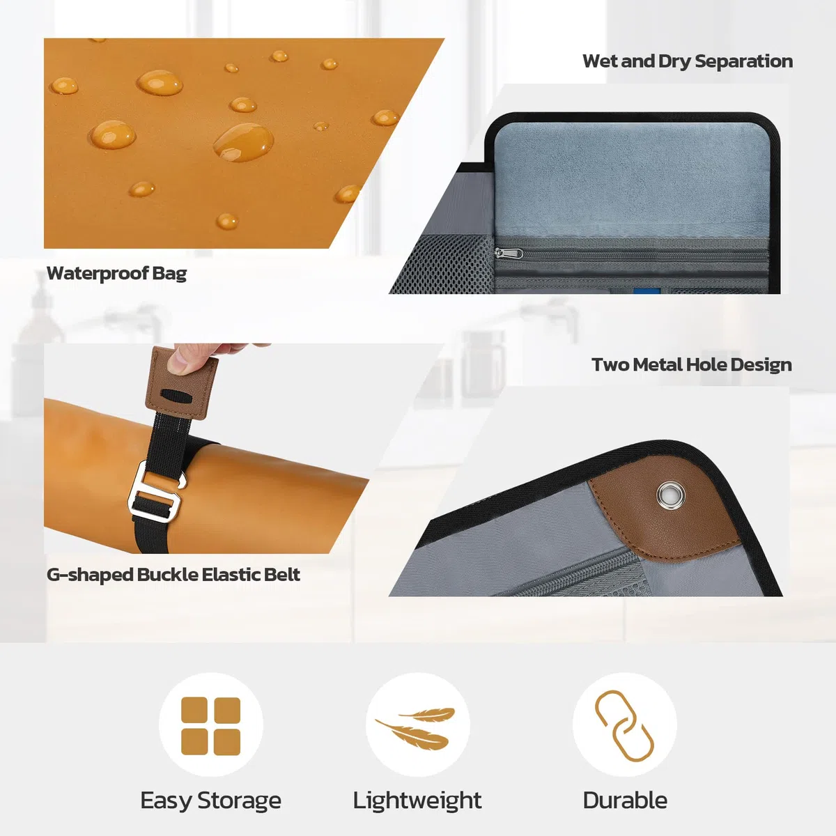 Neceser de Viaje para Hombre, Juego Doble Impermeable, Organizador de baño para Kit de Afeitado, higiene, Accesorios de Aseo