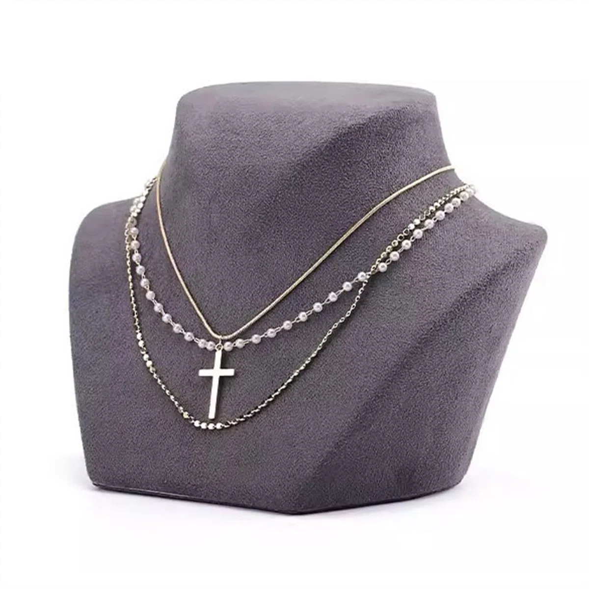 Expositor de Joyas, Collares, Busto, Soporte Tridimensional Independiente para Colgantes, Cadenas, gargantillas y medallones, Organizador de Almacenamiento para niñas y Mujeres.