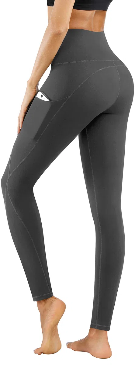 PHISOCKAT Pantalones de yoga de cintura alta para mujer con bolsillos, leggings para mujer, control de abdomen, leggings de entrenamiento