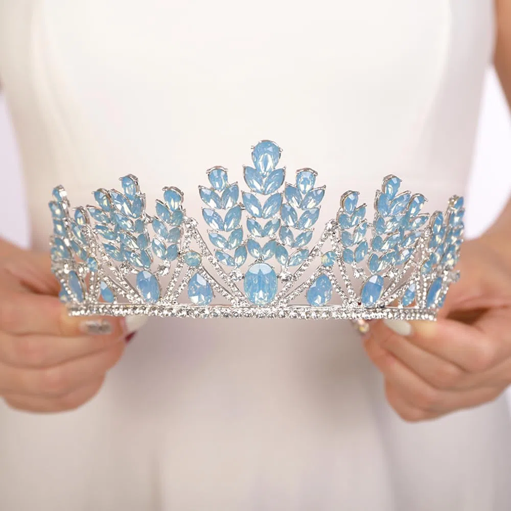 JWICOS Diadema de cristal vintage, tiara barroca con diamantes de imitación para mujeres y niñas, tiara de novia, accesorios para el cabello, para fiesta de cumpleaños, graduación, Halloween