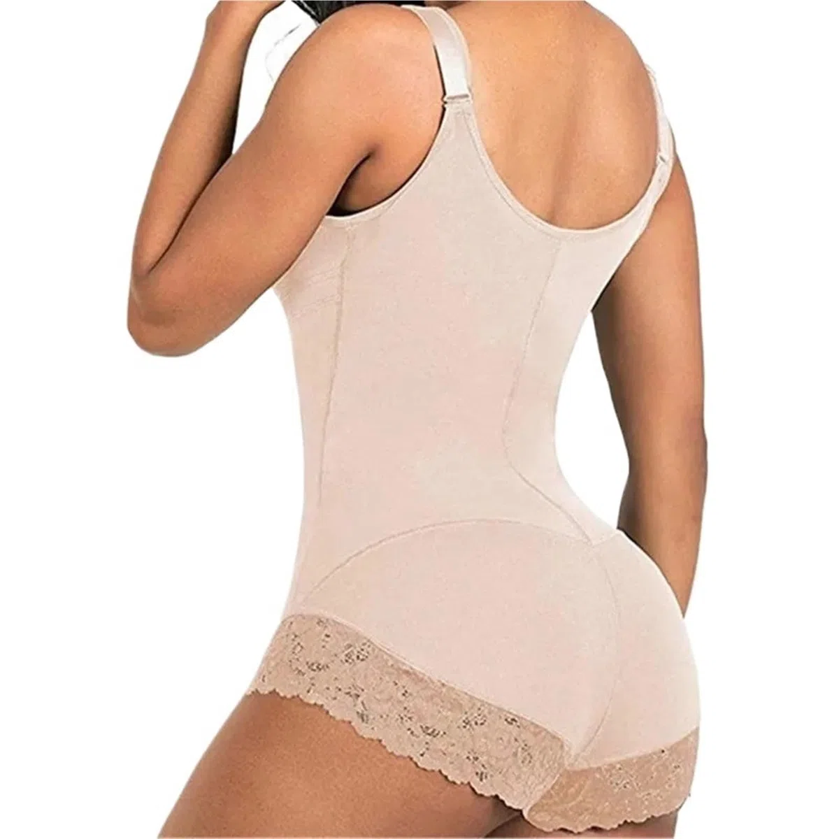 Fajas Reductoras Mujer Faja Moldeadora de Cuerpo for Mujer, corsé sin Costuras, Faja con Cremallera y Busto Abierto.(Beige 2,XXXL)