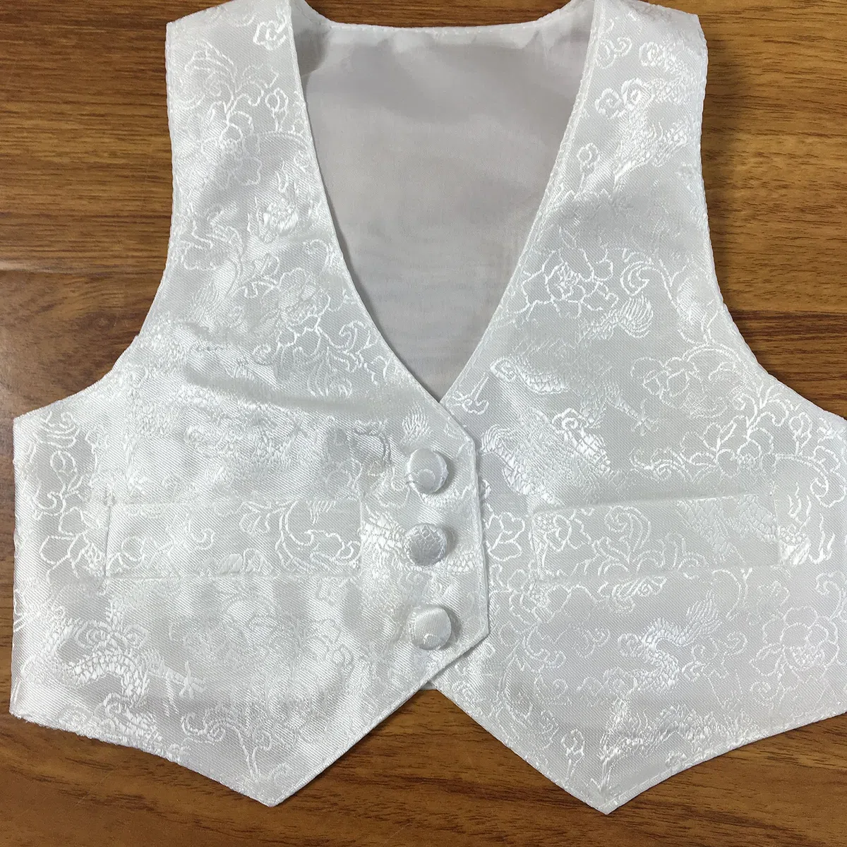 Traje para bautizo, 6 piezas, 100 % algodón, para bebé, con chaleco de jacquard 85a blanco blanco Talla:S(0-6 months)