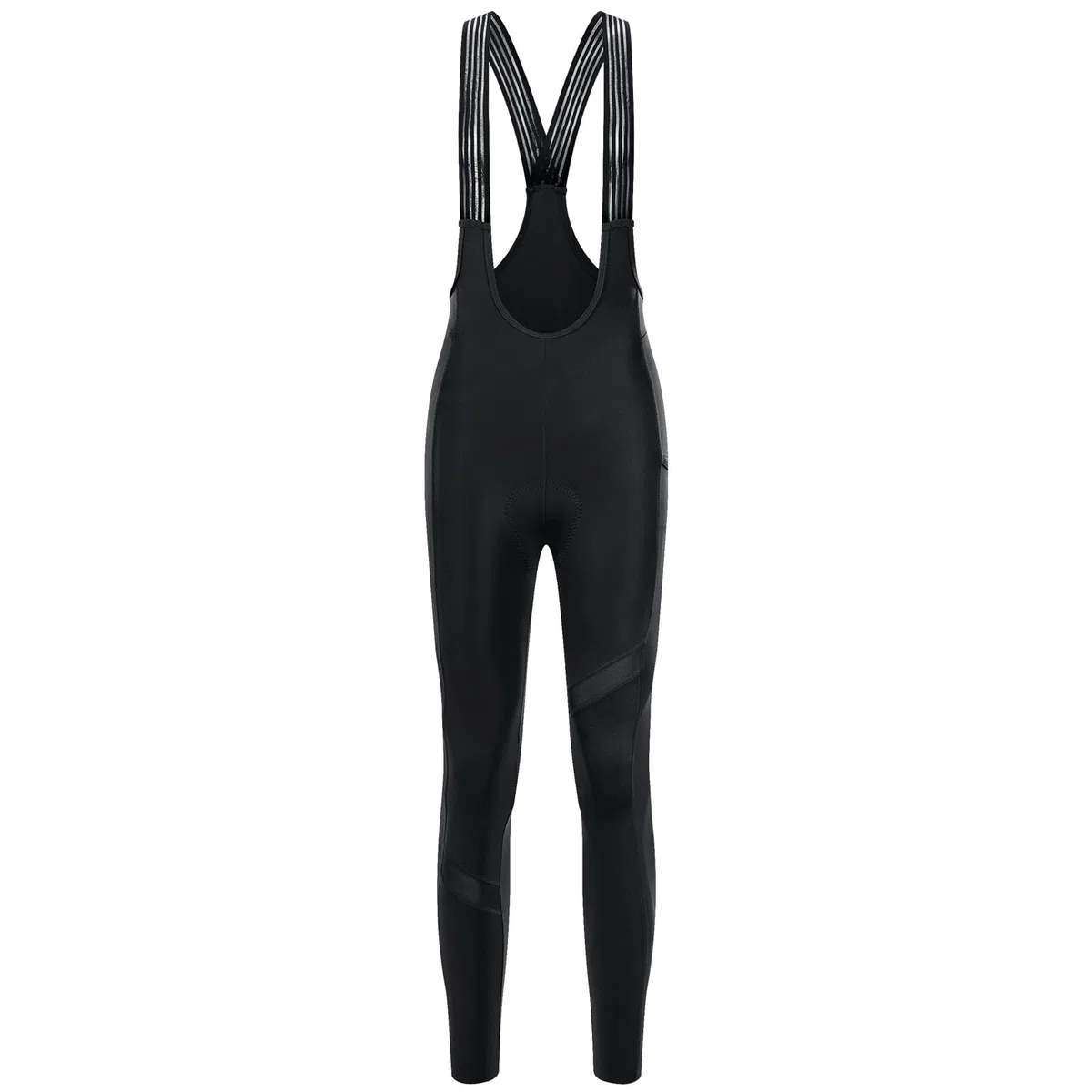 Santic Pantalones largos de ciclismo para mujer, con acolchado en el asiento, reflectantes, superelásticos, tejido de malla transpirable, mallas de ciclismo