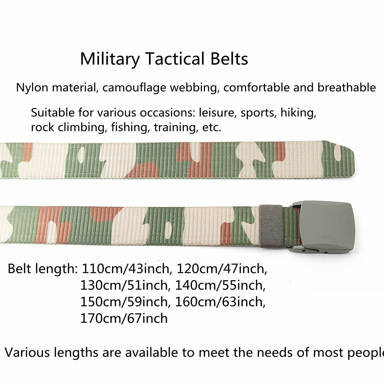 Cinturones para hombres Cinturón trenzado, cinturones for hombres y mujeres, lona de nailon de camuflaje, transpirable, militar, de liberación rápida, cinturón táctico de camuflaje de talla grande, pa