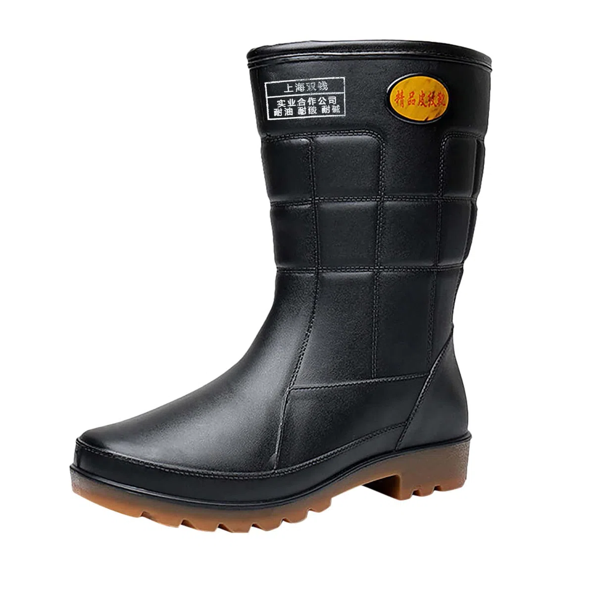 Genérico Botas De Goma De Hombre - Botas de lluvia media para hombre impermeables antideslizantes PVC trabajo exterior goma