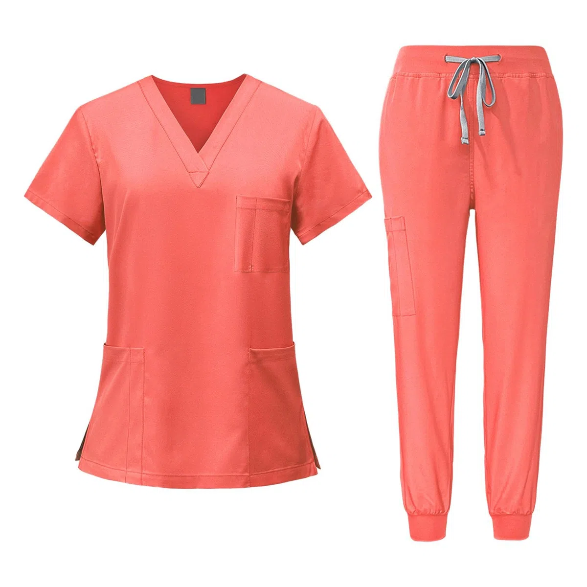 F Fityle Conjunto de uniforme médico para mujer, ropa de trabajo, traje de trabajo de enfermería, top y pantalones de enfermera