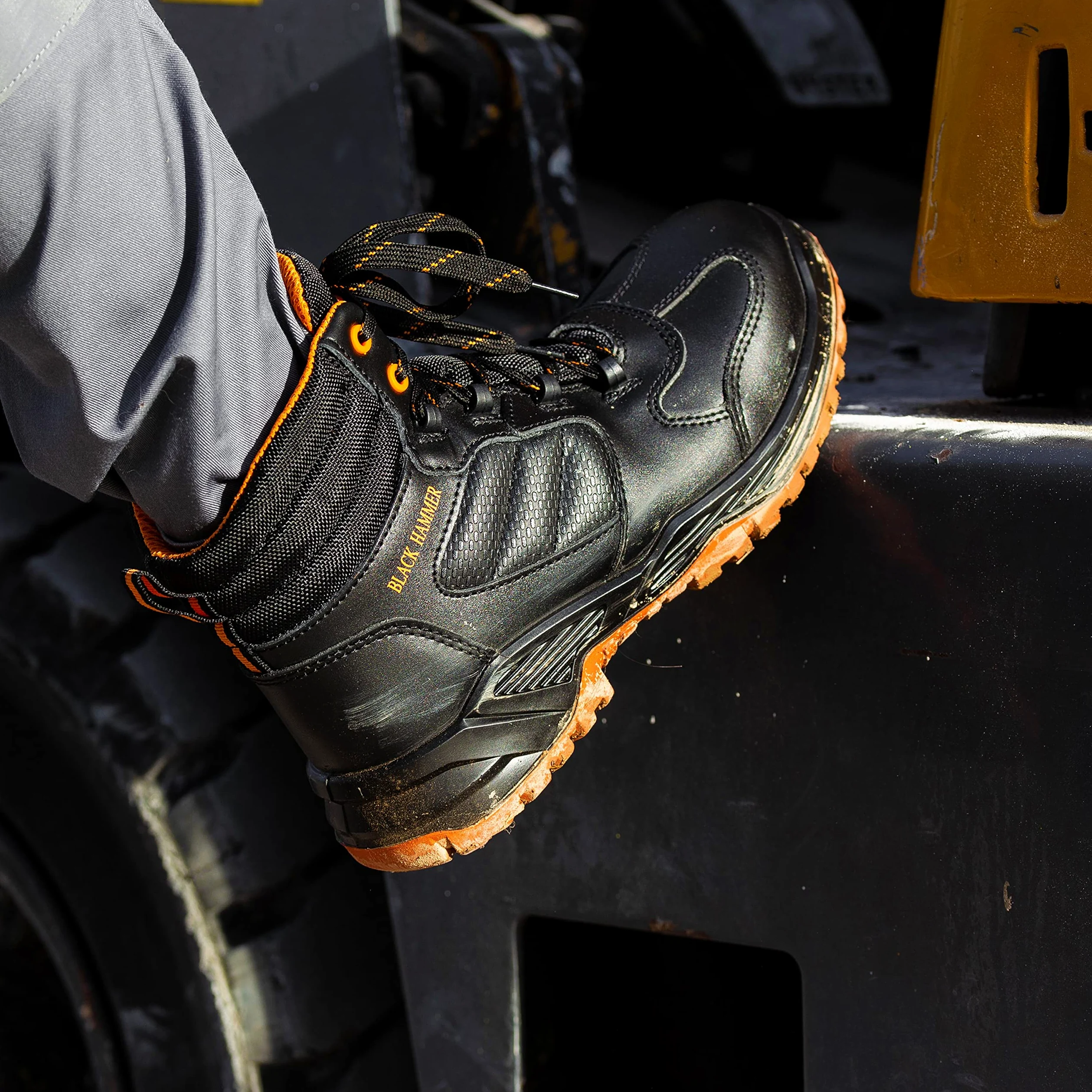 BLACK HAMMER Botas de Seguridad sin Metal Puntera Compuesta Botas de Trabajo para Hombre Resistentes y Cómodas Zapatos de Trabajo y Seguridad Ideales para Construcción y Industria 8844 (39 EU)